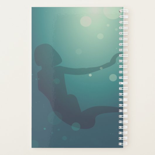 Moderne Blauwgroen Zeemeermin Maandplanner Planner (Achterkant)