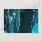 Moderne Blauwgroen zilveren agaat Paarse bruiloft  Informatiekaartje (Achterkant)