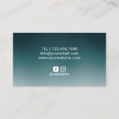 Moderne Blauwgroen zwarte glitter Beauty Salon Spa Visitekaartje (Achterkant)