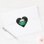 Moderne Blauwgroen zwarte stollstaart Hart Sticker (Envelop)