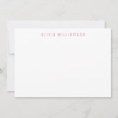 Moderne blauwroze notiecard notitiekaartje (Voorkant)