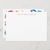 Moderne blauwroze notiecard notitiekaartje (Voorkant / Achterkant)