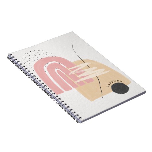 Moderne blauwroze regenboog notitieboek (Rechterzijde)