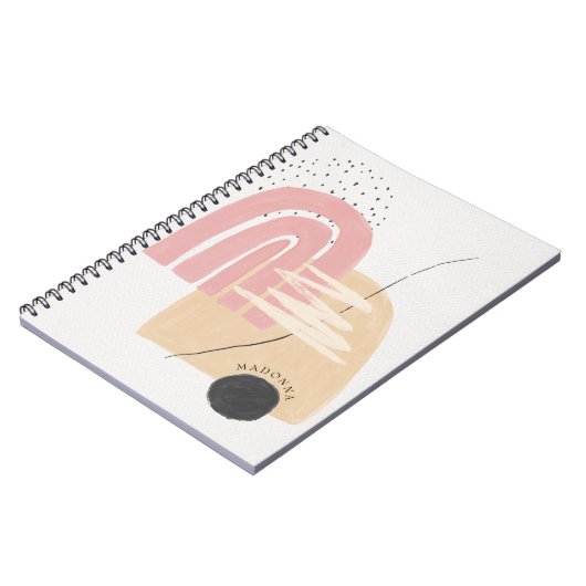 Moderne blauwroze regenboog notitieboek (Linkerzijde)