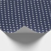 Moderne blauwwitte margotonijn cadeaupapier (Hoek)