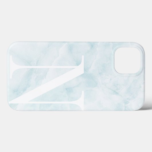 Moderne Bleke Aqua Marble Large Scale Monogram Case-Mate iPhone Case (Achterkant (horizontaal))