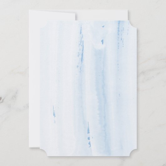 Moderne Bleke blauw + gouduitse uitnodigingen van  (Achterkant)