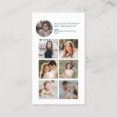 Moderne Bleke Blauwe Fotocollage Fotograaf Visitekaartje (Achterkant)