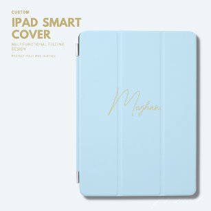 Moderne Bleke blauwe naam van het Manuscript van d iPad Air Cover