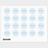 Moderne Bleke Blauwe Streep Bedankt Ronde Sticker (Vel)