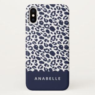 Moderne bleke grijs-witte dierenluipaardprint Case-Mate iPhone case