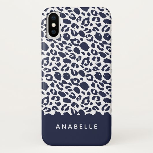 Moderne bleke grijs-witte dierenluipaardprint Case-Mate iPhone case (Achterkant)