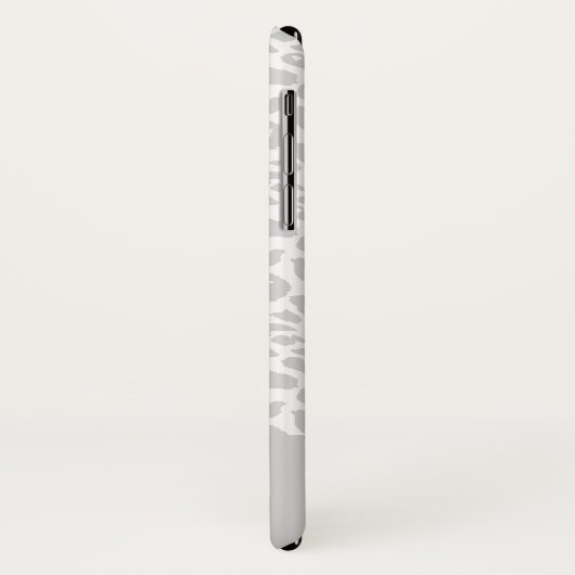 Moderne bleke grijs-witte dierenluipaardprint Case-Mate iPhone case (Achterkant/links)