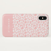 Moderne bleke grijs-witte dierenluipaardprint Case-Mate iPhone case (Achterkant (horizontaal))