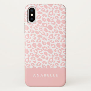 Moderne bleke grijs-witte dierenluipaardprint Case-Mate iPhone case