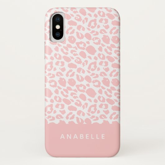 Moderne bleke grijs-witte dierenluipaardprint Case-Mate iPhone case (Achterkant)