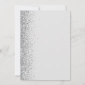 Moderne Bleke Grijze Zilveren Glitter Save the Dat Aankondiging (Achterkant)