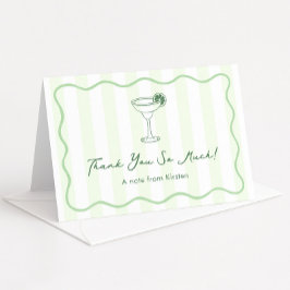 Moderne Bleke groene Margarita Vrijgezellenfeest Bedankkaart