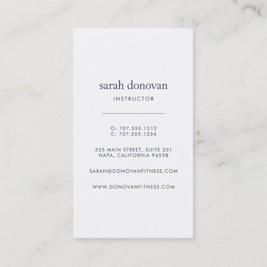 Moderne Bleke mist Blue en White Stripe Visitekaartje (Achterkant)