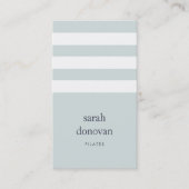 Moderne Bleke mist Blue en White Stripe Visitekaartje (Voorkant)