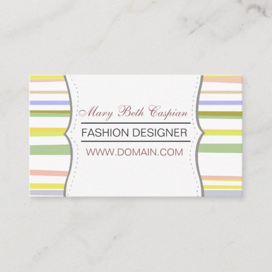 Moderne Bleke ontwerpstrips Visitekaartje (Voorkant)