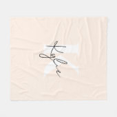 Moderne Bleke perzik gepersonaliseerde monogram na Fleece Deken (Voorkant (Horizontaal))