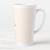 Moderne Bleke perzik gepersonaliseerde monogram na Latte Mok (Rechts)