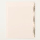 Moderne Bleke perzik gepersonaliseerde monogram na Planner (Achterkant)