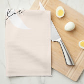 Moderne Bleke perzik gepersonaliseerde monogram na Theedoek (Quarter Fold)