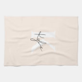 Moderne Bleke perzik gepersonaliseerde monogram na Theedoek (Horizontaal)