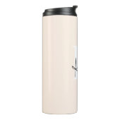 Moderne Bleke perzik gepersonaliseerde monogram na Thermosbeker (Gedraaid links)