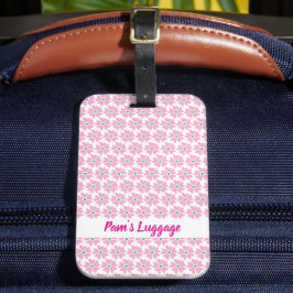 Moderne Bleke roze bloem Bagagelabel