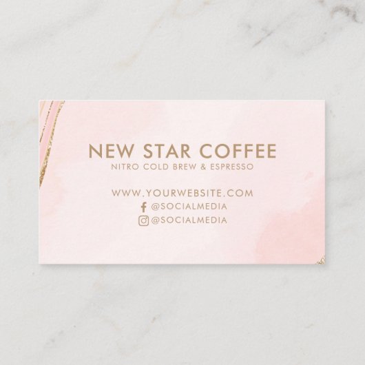 Moderne Bleke roze en Tan Business Loyalty Kaart Visitekaartje (Achterkant)