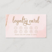 Moderne Bleke roze en Tan Business Loyalty Kaart Visitekaartje (Voorkant)