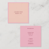 Moderne, Bleke roze, minimale luxe glin Vierkante Visitekaartje (Voorkant / Achterkant)