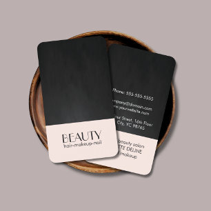 Moderne Bleke roze textuur Zwarte mooie haar Visitekaartje