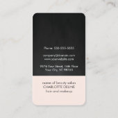 Moderne Bleke roze textuur Zwarte mooie haar Visitekaartje (Achterkant)