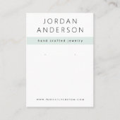 Moderne bleke stoffige zee groene witte oorbel kaa visitekaartje (Voorkant)