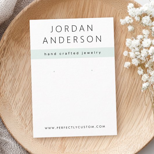 Moderne bleke stoffige zee groene witte oorbel kaa visitekaartje