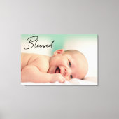 Moderne Blessed Script Baby Foto Canvas Afdruk (Voorkant)