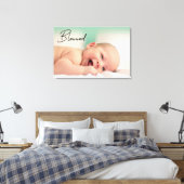 Moderne Blessed Script Baby Foto Canvas Afdruk (Insitu (Slaapkamer))