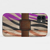 Moderne blik bruin hout Case-Mate iPhone case (Achterkant (horizontaal))