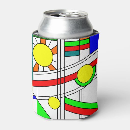 Moderne blik met een verfijnd glas blikjeskoeler (Blikje Voorkant)