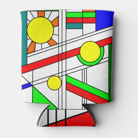 Moderne blik met een verfijnd glas blikjeskoeler (Voorkant)