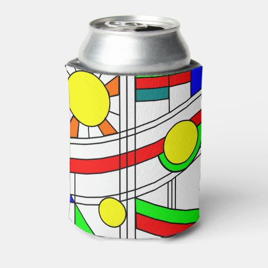 Moderne blik met een verfijnd glas blikjeskoeler (Blikje Achterkant)