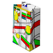 Moderne blik met een verfijnd glas klein cadeauzakje (Achterkant Gekanteld)