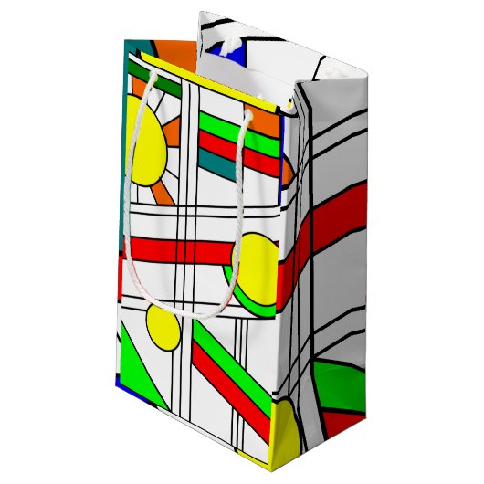 Moderne blik met een verfijnd glas klein cadeauzakje (Achterkant Gekanteld)