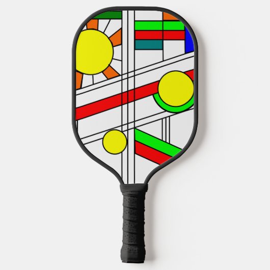 Moderne blik met een verfijnd glas pickleball paddle (Achterkant)