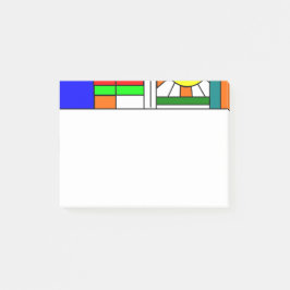 Moderne blik met een verfijnd glas post-it® notes