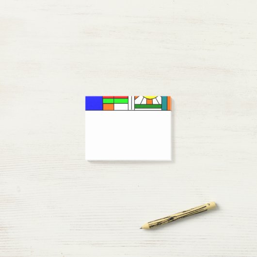 Moderne blik met een verfijnd glas post-it® notes (Op bureau)